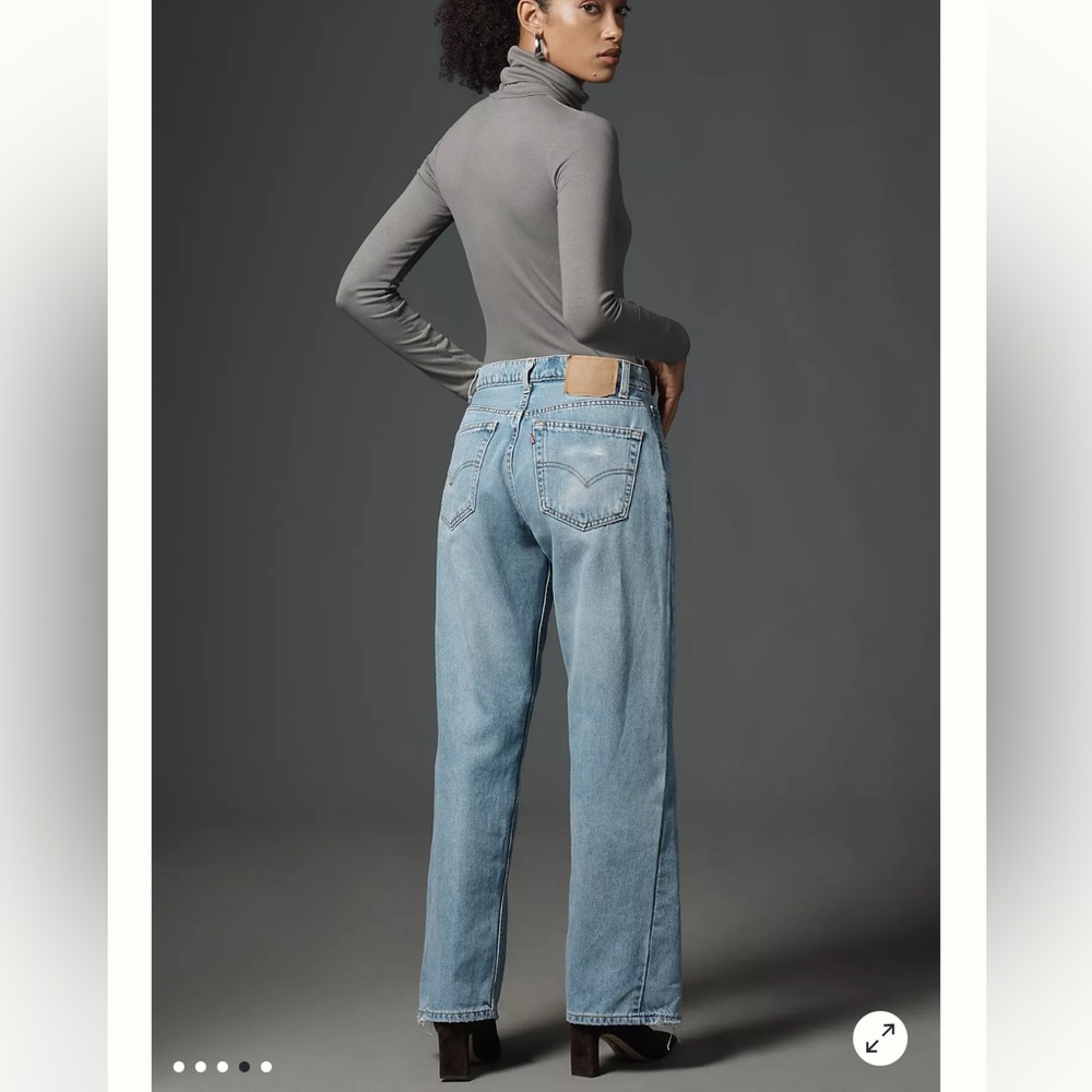 Aligrace 90s High Rise Wide Leg Jeans Size Light/medium Size 25 NWT Anthro brand - Picture 4 of 16